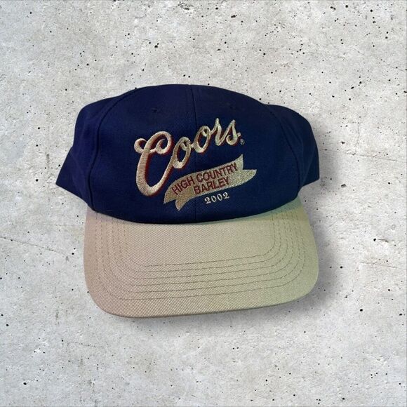 Unbranded Other - 2002 Coors High Country Barley Snapback Hat Navy Gold Low Profile Hat